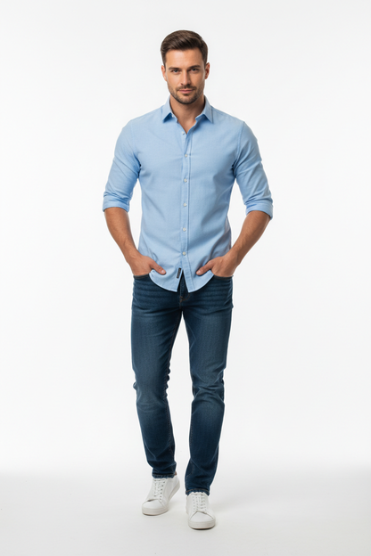 Men's Slim Fit Casual Shirt - Model Front