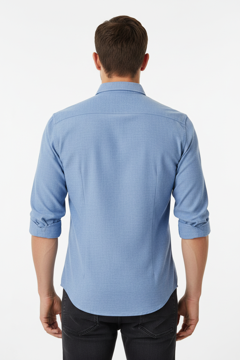 Men's Slim Fit Casual Shirt - Model Back